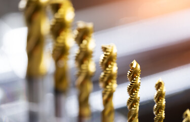 Poster - Drill bits of different sizes, close-up