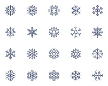 Set Of Snow Flake Line Icons, Cool, Winter, Christmas