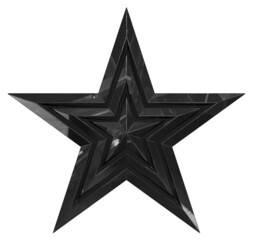 Wall Mural - 5 point star - christmas star - black single isolated on white - 3d rendering