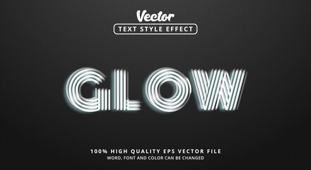 Editable text effect, Glow text with modern color style