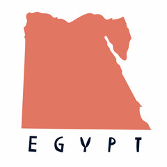vector hand drawn stylized map of egypt. travel illustration of arab republic of egypt shape. hand d