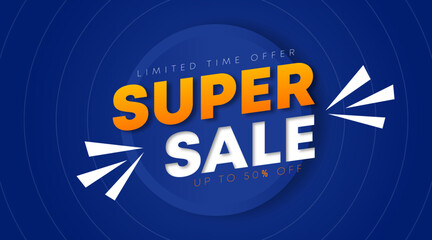 Wall Mural - Super sale web banner for shopping day background illustration