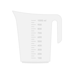 Wall Mural - Glass or plastic empty measuring cup for prepare and mixing.