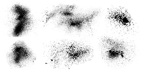 Elements of spray paint, set of ink blots. Vector illustration