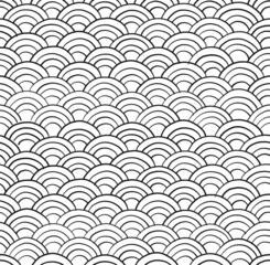 Fotomurali - Traditional japanese seigaiha ocean waves. Seamless Pattern for your design