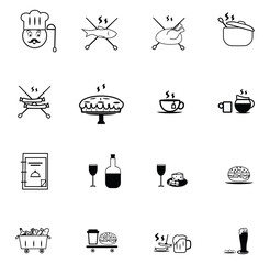 Poster - Delicious restaurant food, illustration, vector, on a white background.