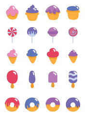 Poster - Candy shop sweets, illustration, vector, on a white background.