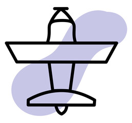 Sticker - Fast airplane, illustration, vector, on a white background.