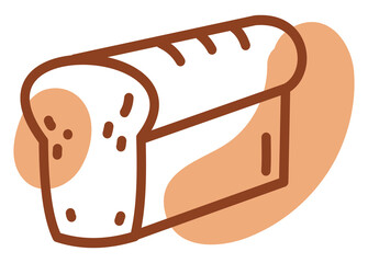 Poster - Loaf of bread, illustration, vector, on a white background.