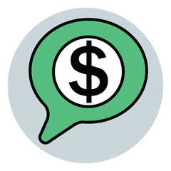 Wall Mural - Money talk, illustration, vector, on a white background.