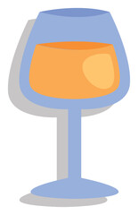 Sticker - White wine in glass, illustration, vector, on a white background.