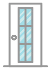 Poster - Modern glass door, illustration, vector, on a white background.