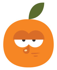 Wall Mural - Bored orange the fruit, illustration, vector, on a white background.
