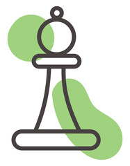 Sticker - Chess figure, illustration, vector, on a white background.