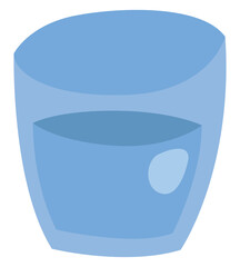 Poster - Glass of water, illustration, vector, on a white background.