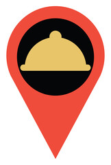 Sticker - Location restaurant, illustration, vector, on a white background.