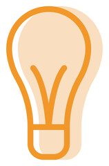 Canvas Print - Orange lightbulb, illustration, vector, on a white background.