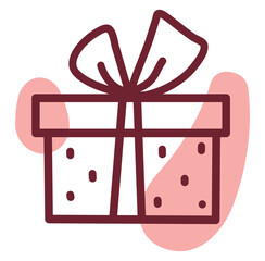 Sticker - Shopping giftbox, illustration, vector, on a white background.