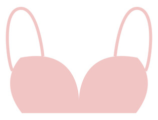 Sticker - Pink bra, illustration, vector, on a white background.