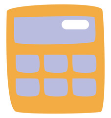 Canvas Print - Yellow calculator, illustration, vector, on a white background.