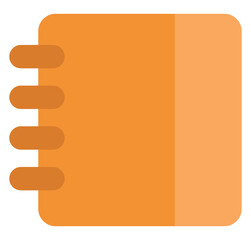 Canvas Print - Orange notebook, illustration, vector, on a white background.