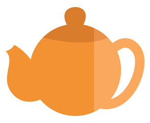 Poster - Orange teapot, illustration, vector, on a white background.