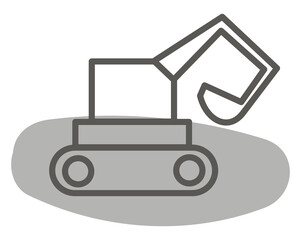 Canvas Print - Construction shovel machine, illustration, vector, on a white background.