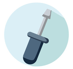 Poster - Construction screwdriver, illustration, vector, on a white background.