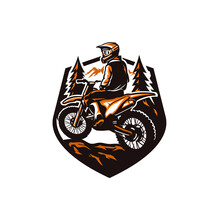 Perfect Illustration And Logo For Motocross Enthusiast And Extreme Dirt Bike Industry