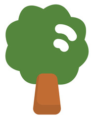 Sticker - Green tree, illustration, vector, on a white background.