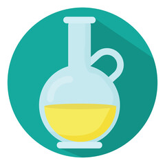 Poster - Oil in the bottle, illustration, vector, on a white background.