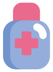 Poster - Medicine bottle, illustration, vector, on a white background.