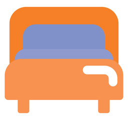 Sticker - Made bed, illustration, vector, on a white background.