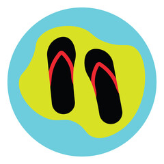 Poster - Beach slippers, illustration, vector, on a white background.