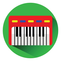 Canvas Print - Red piano toy, illustration, vector, on a white background.