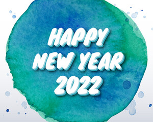 Sticker - 2022 happy new year. numbers watercolor style. vector linear numbers. design of greeting cards. vector illustration.