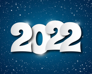 Sticker - 2022 happy new year. numbers 3D style. vector linear numbers. design of greeting cards. vector illustration.