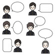 © 四ッ谷 - 人物アイコンセット_男子高生_吹き出し