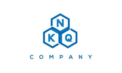 NKQ letters design logo with three polygon hexagon logo vector template	