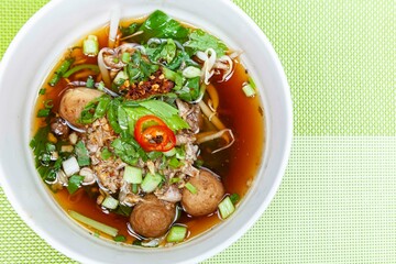 Sticker - Asian one-dish meal ,Stewed chicken soup with morning glory and bean sprout