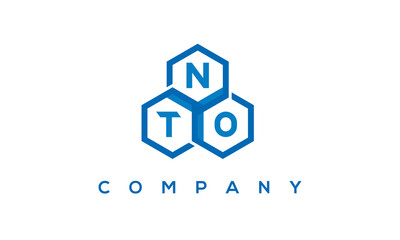 NTO letters design logo with three polygon hexagon logo vector template	