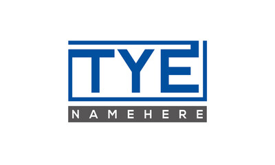 TYE Letters Logo With Rectangle Logo Vector