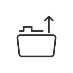 Poster - Outline design of upload icon.