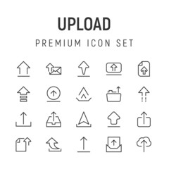 Poster - Premium pack of upload line icons.