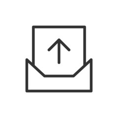 Poster - Outline design of upload icon.