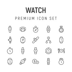 Poster - Premium pack of watch line icons.