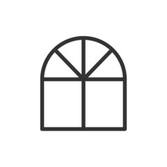 Poster - window minimal line icon.