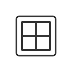 Poster - outline design of window icon.