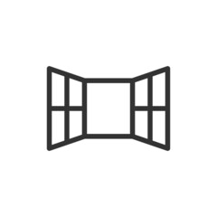Poster - window line icon in trendy style.