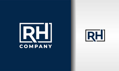 Wall Mural - letter RH square logo